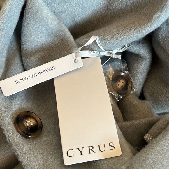 Cyrus slate blue button front coat Size L New - Picture 9 of 11